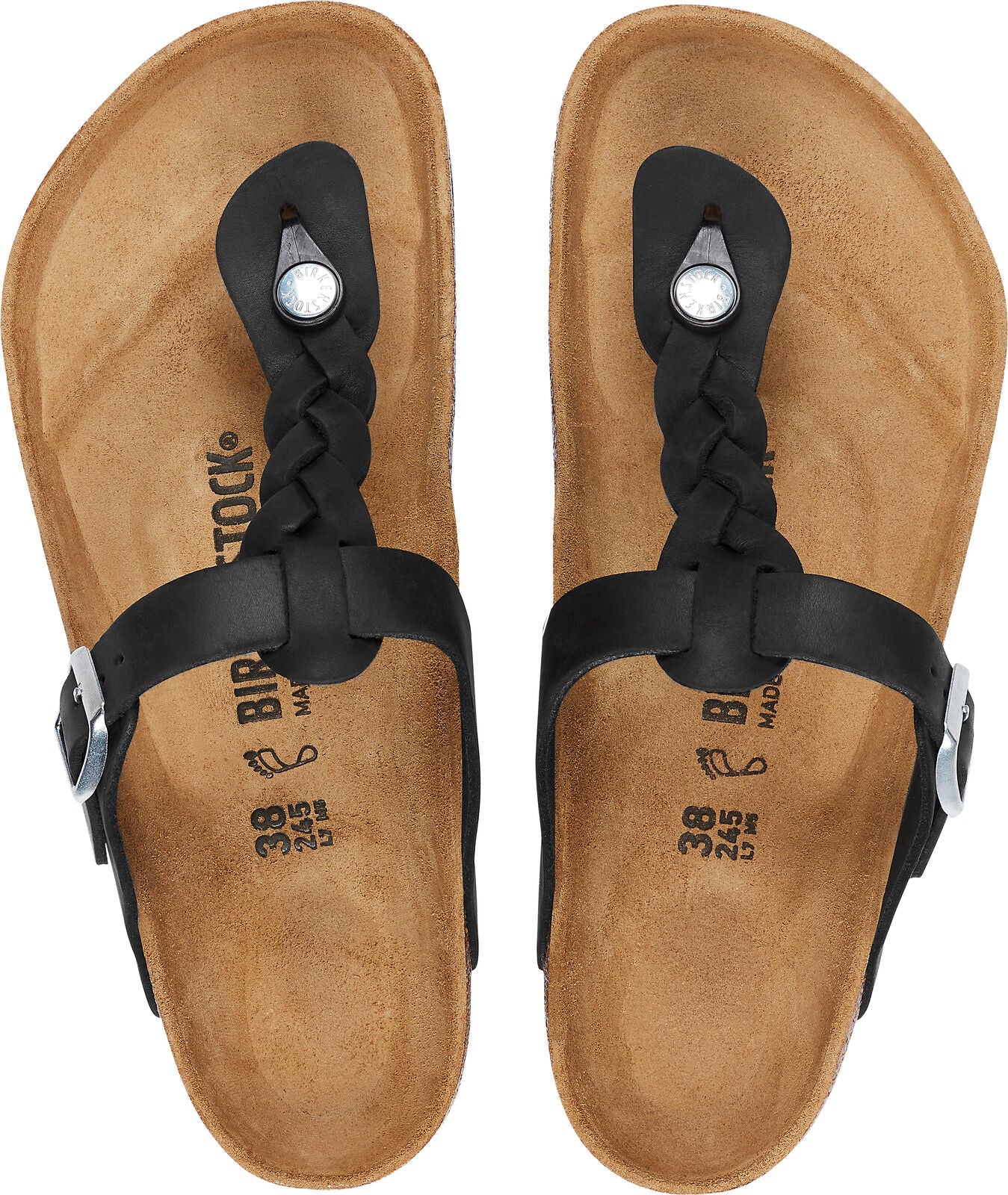 BIRKENSTOCK GIZEH BRAIDED LEATHER | BLACK