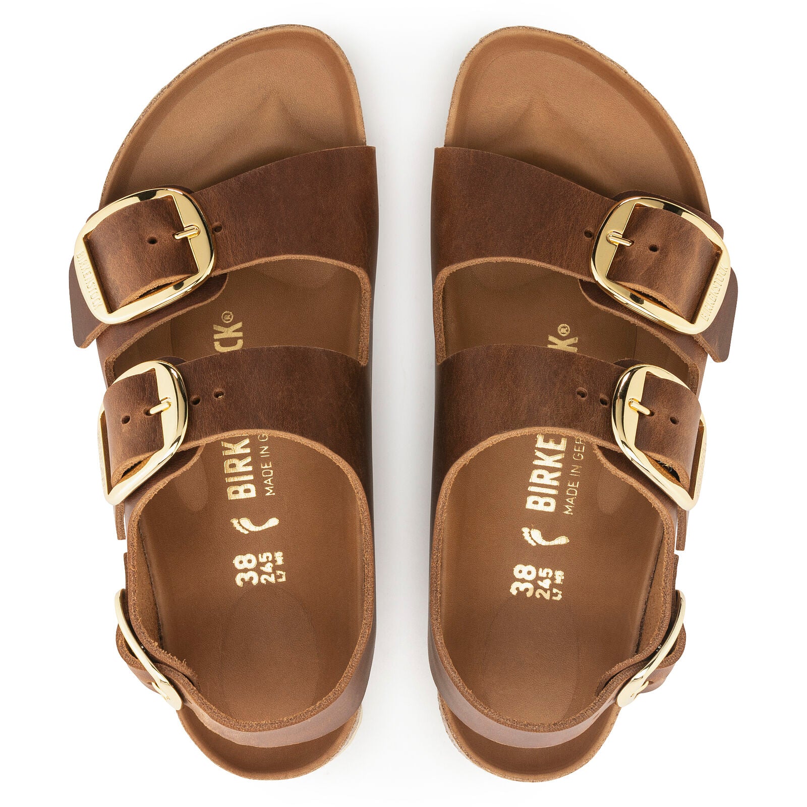 BIRKENSTOCK MILANO BIG BUCKLE LEATHER | COGNAC
