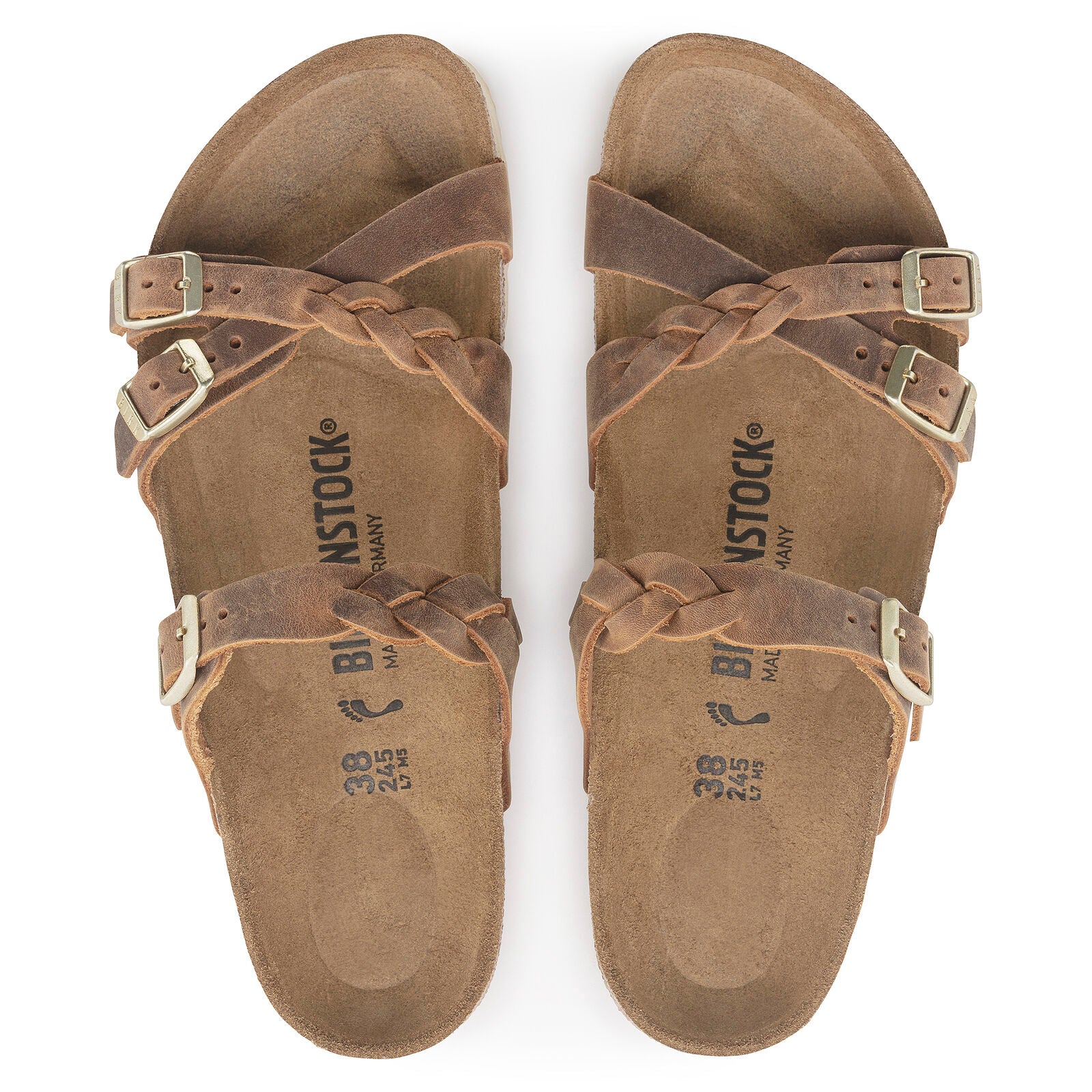 BIRKENSTOCK FRANCA BRAIDED LEATHER | COGNAC