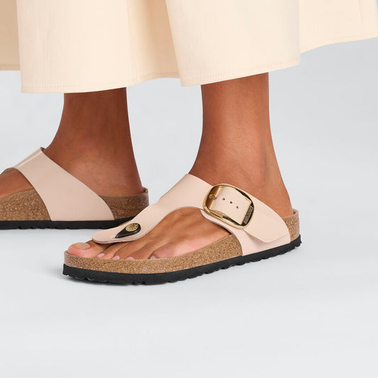 BIRKENSTOCK GIZEH BIG BUCKLE HIGH SHINE | NEW BEIGE