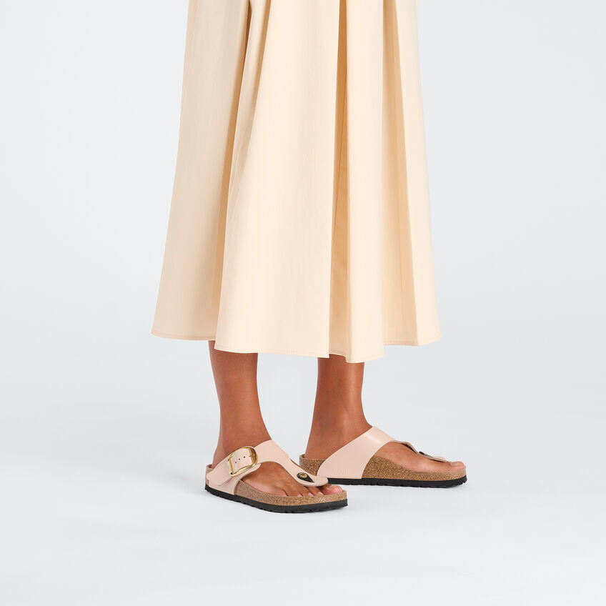 BIRKENSTOCK GIZEH BIG BUCKLE HIGH SHINE | NEW BEIGE