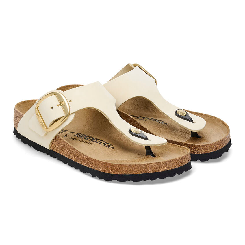 BIRKENSTOCK GIZEH BIG BUCKLE NUBUCK | ECRU
