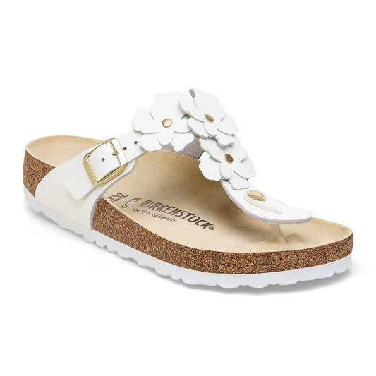 BIRKENSTOCK GIZEH FLOWER LEATHER | WHITE