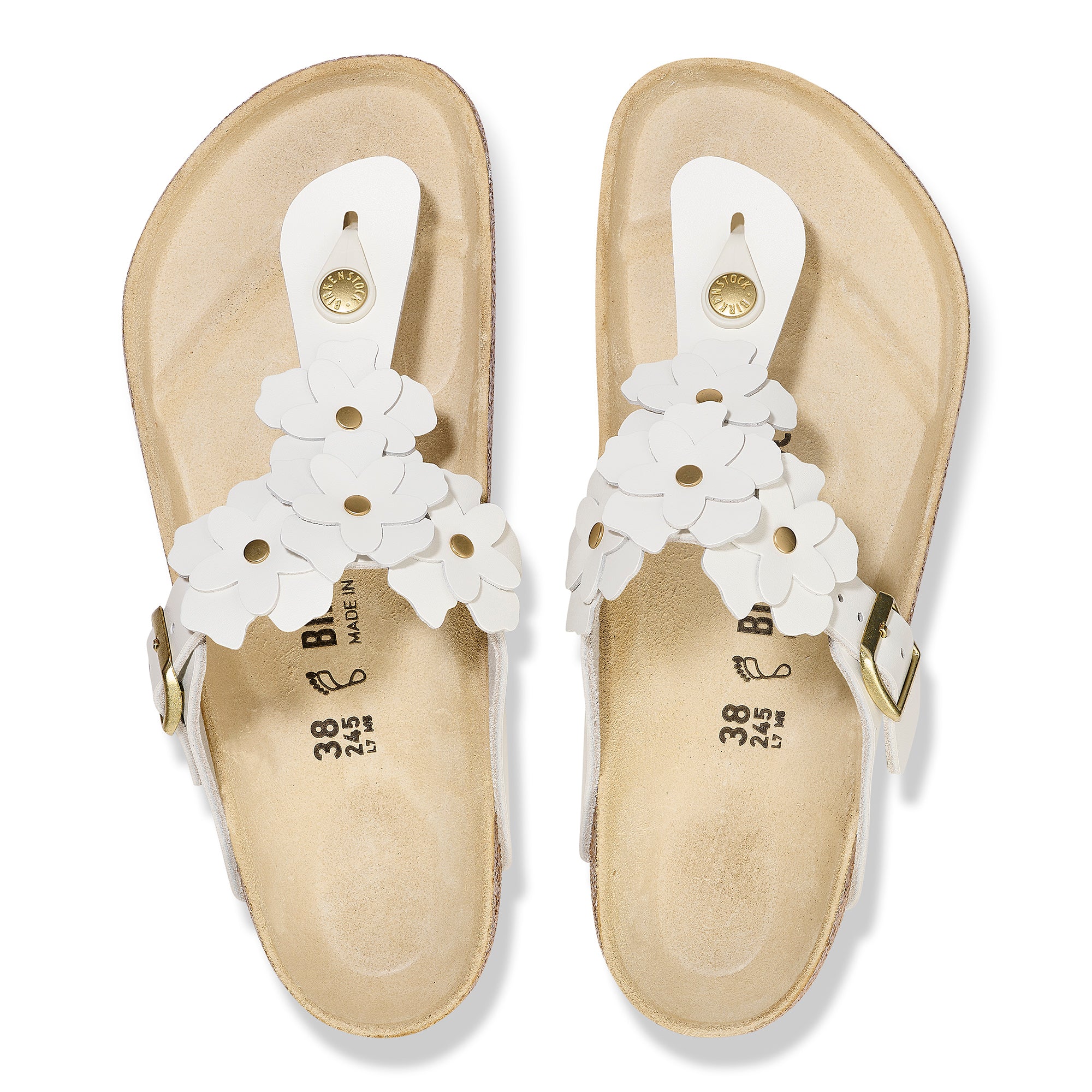 BIRKENSTOCK GIZEH FLOWER LEATHER | WHITE