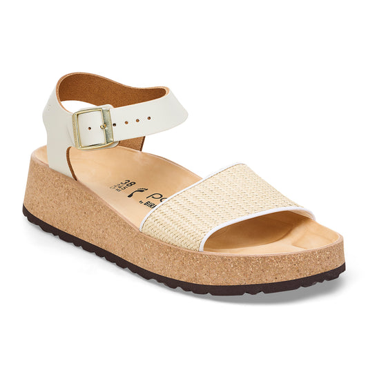 BIRKENSTOCK GLENDA LEATHER/RAFFIA | NATURAL