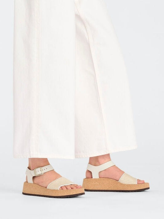 BIRKENSTOCK GLENDA LEATHER/RAFFIA | NATURAL