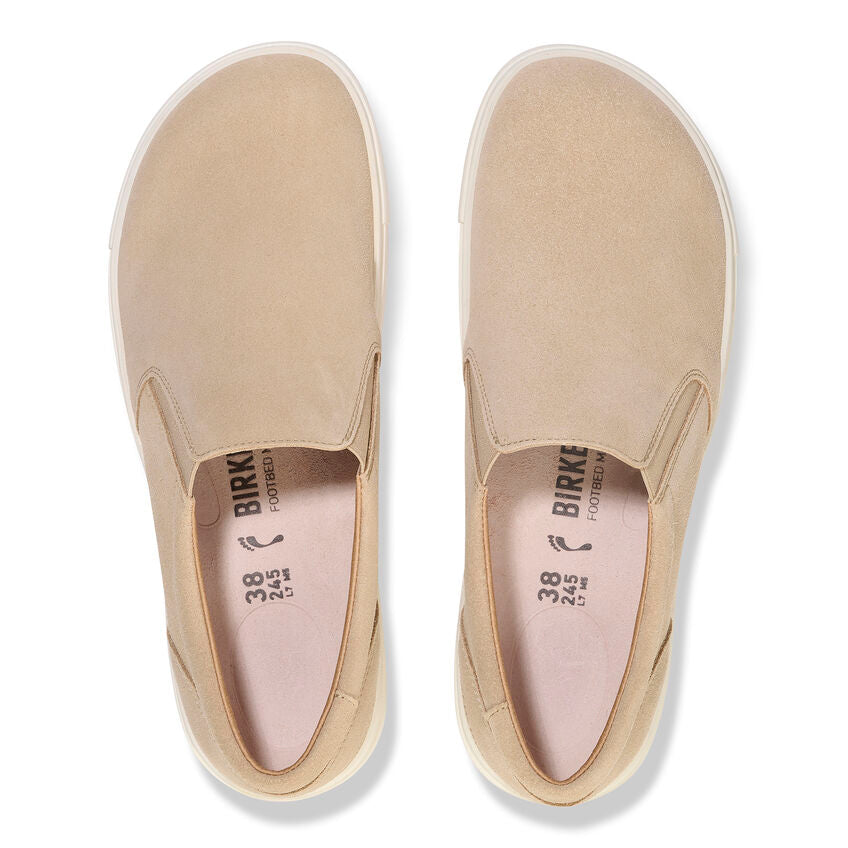 BIRKENSTOCK OSWEGO SUEDE NARROW | SANDCASTLE