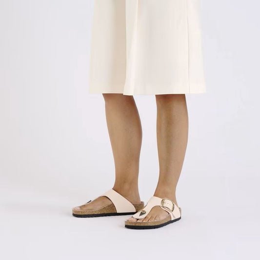 BIRKENSTOCK GIZEH BIG BUCKLE HIGH SHINE | LIGHT ROSE