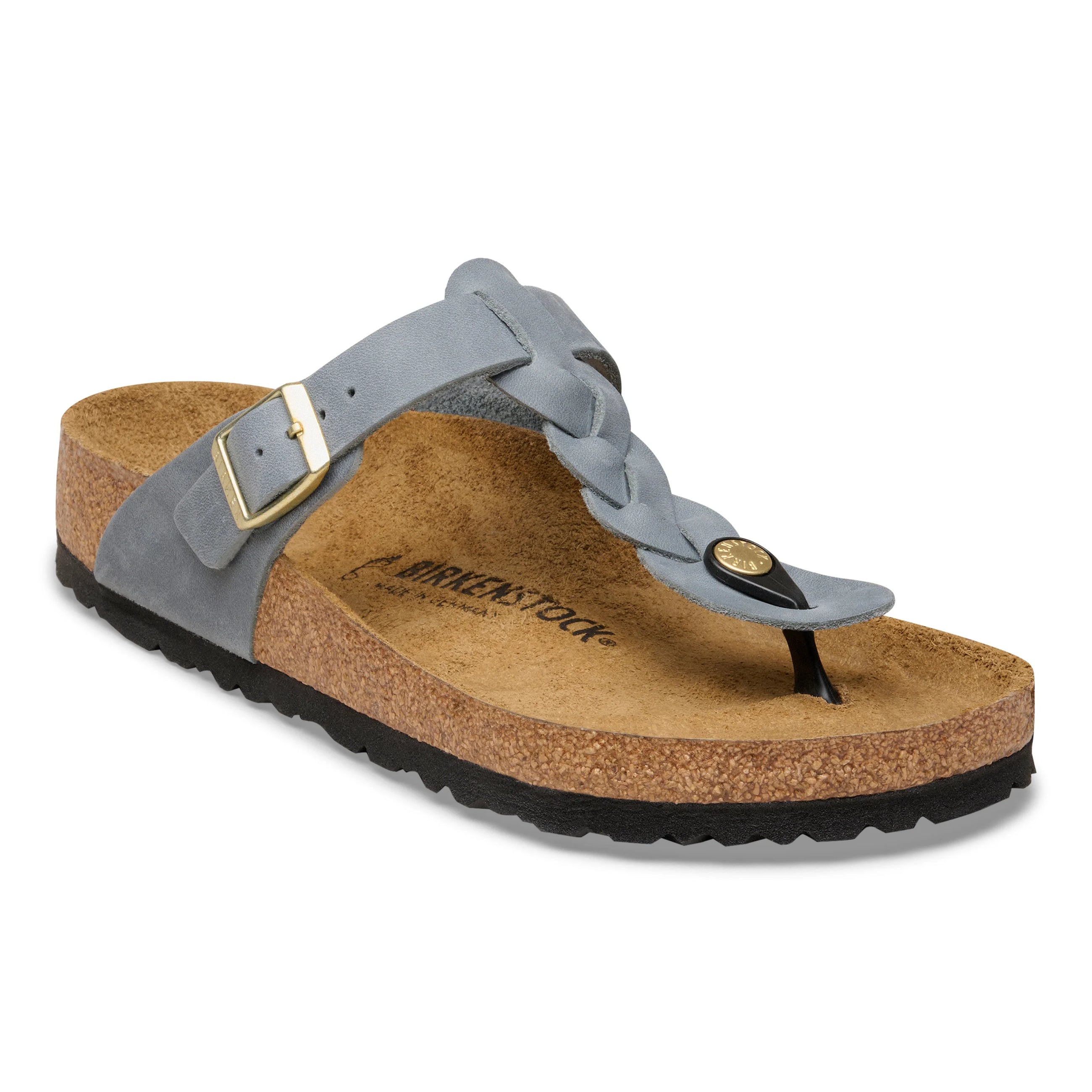 BIRKENSTOCK GIZEH BRAIDED LEATHER | BASALT GRAY