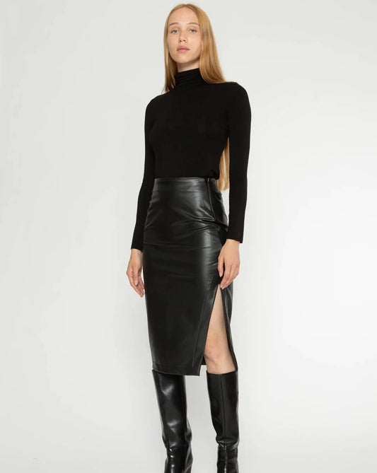 RIPLEY RADER VEGAN LEATHER MIDI SKIRT