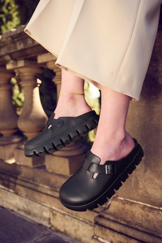 BIRKENSTOCK BOSTON CHUNKY LEATHER | BLACK
