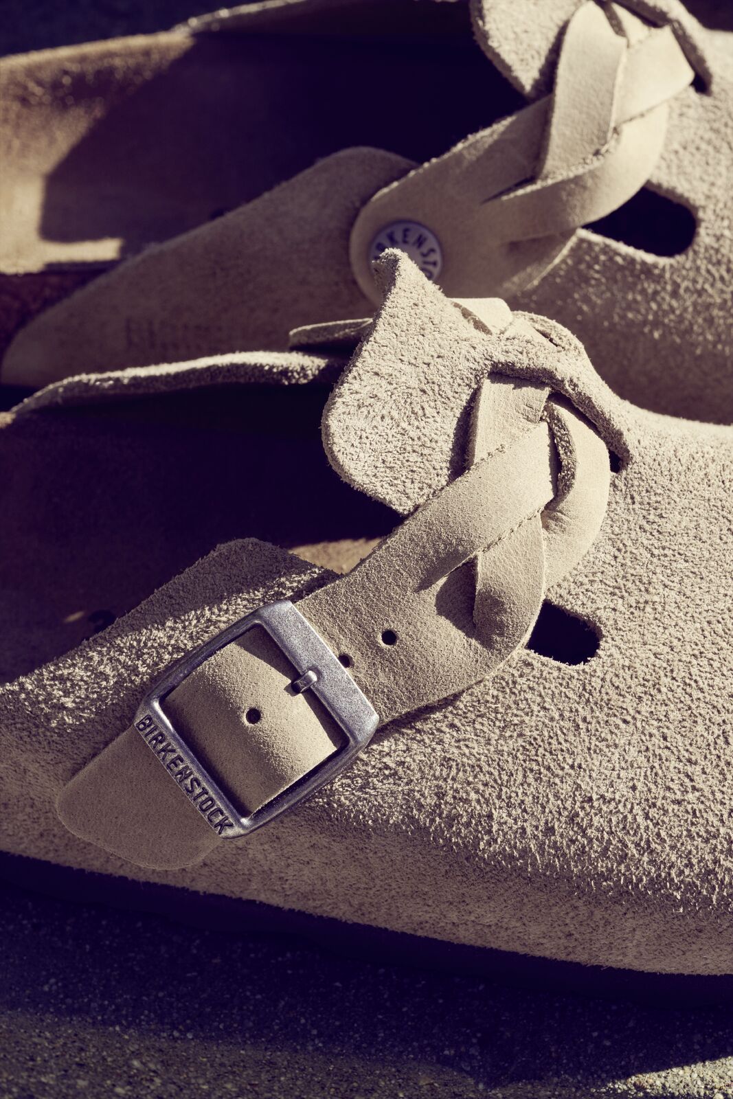 BIRKENSTOCK BOSTON BRAIDED SUEDE LEATHER | TAUPE