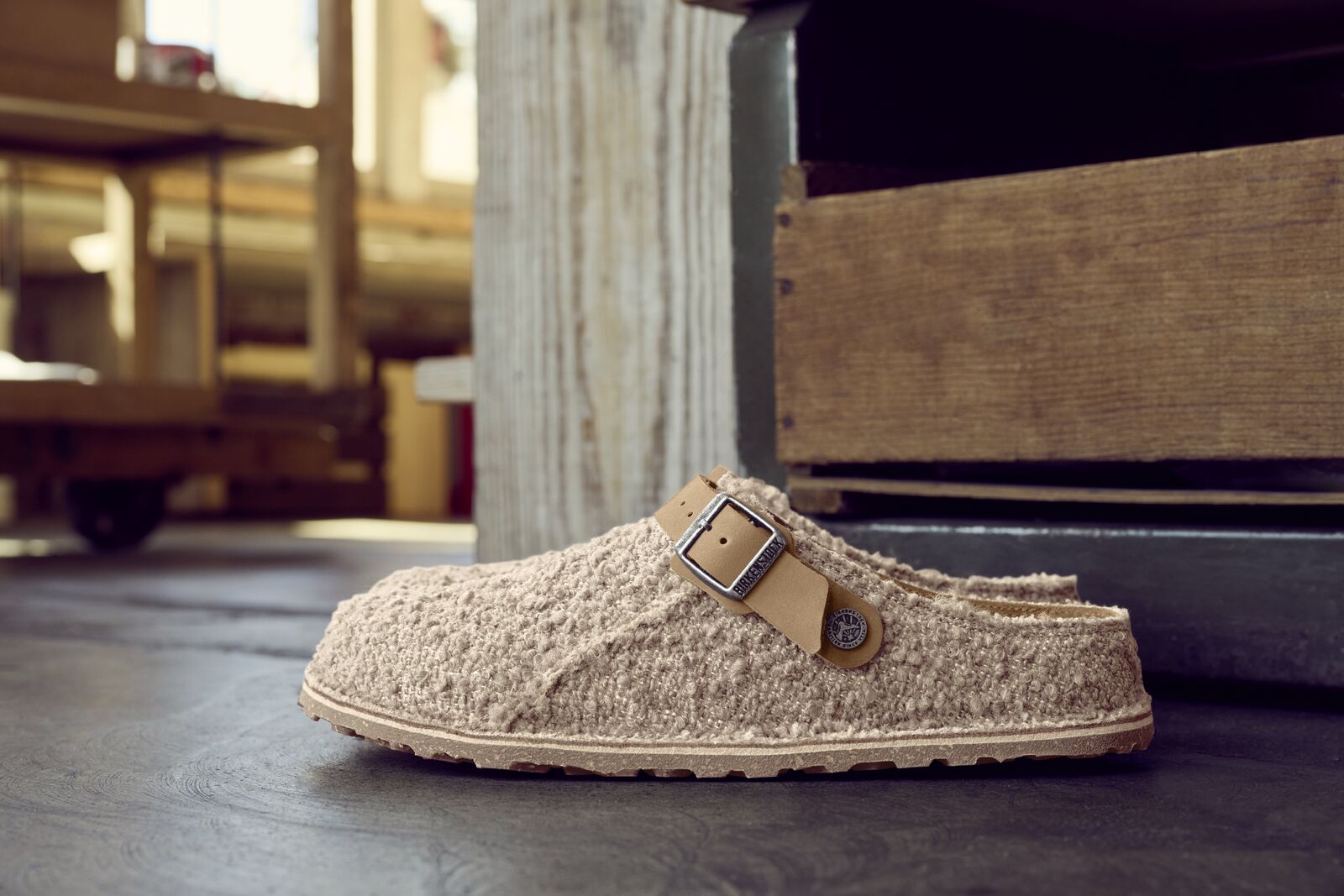 BIRKENSTOCK LUTRY BOUCLE | GRAY TAUPE