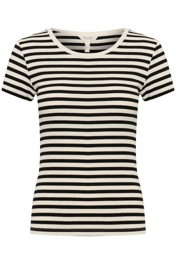PART TWO ROCHELLE TEE | BLACK STRIPE