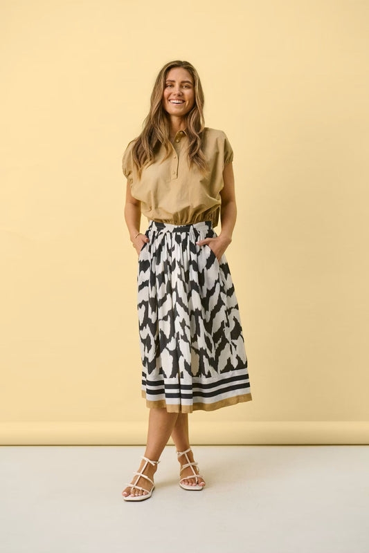 SZ KELSIE SKIRT | BLACK MONOCHROME