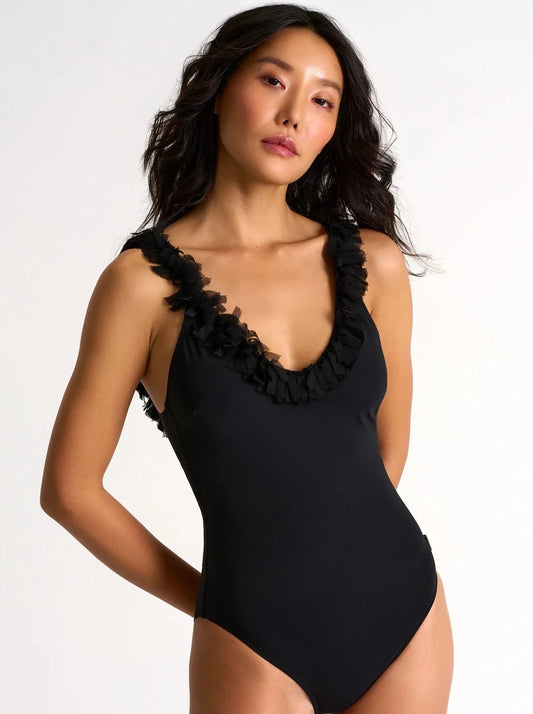 SHAN ONE-PIECE WITH FRINGES