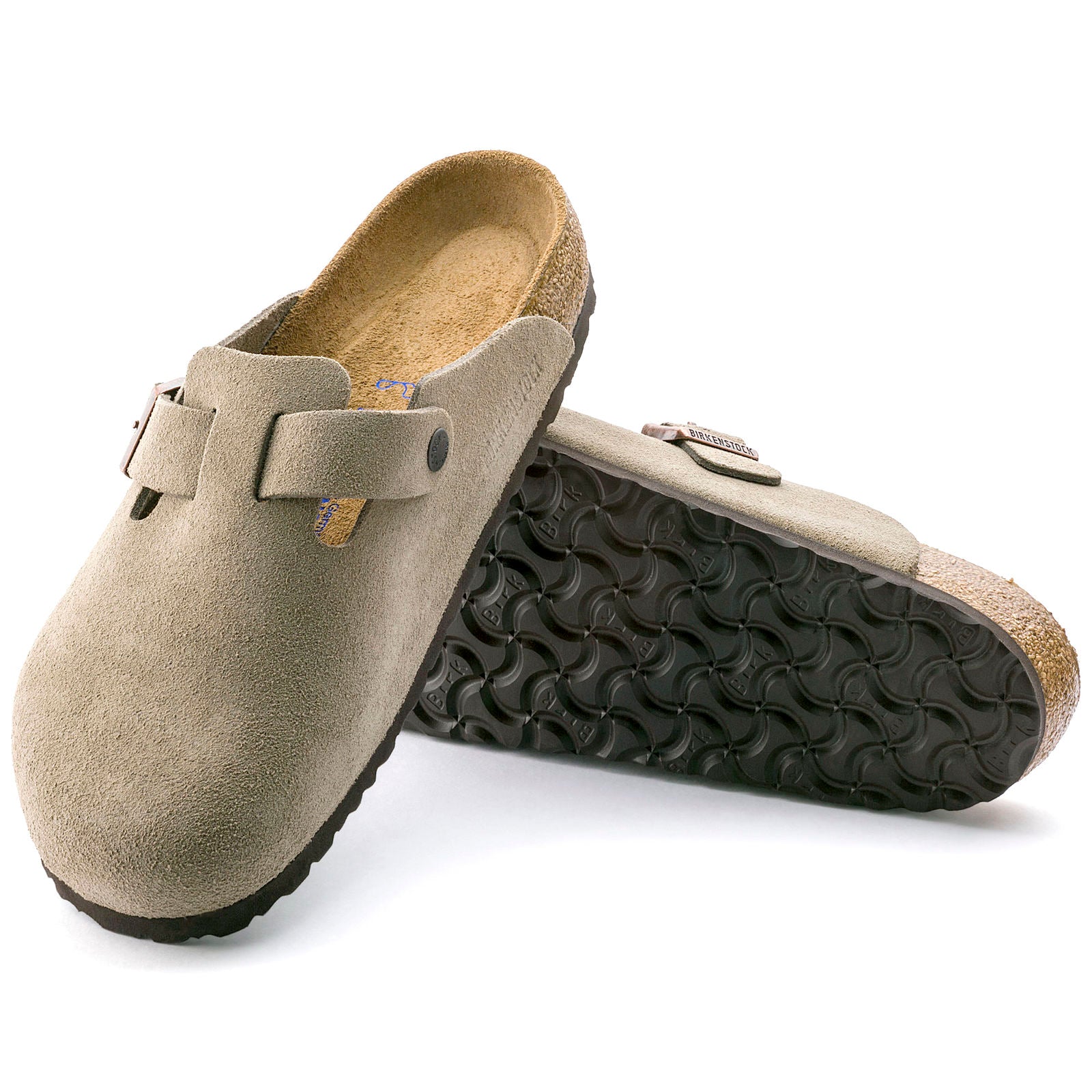 BIRKENSTOCK BOSTON SOFT FOOTBED SUEDE | TAUPE