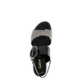 Load image into Gallery viewer, GABOR BUCKLE WEDGE SANDAL | BLACK/PANNA