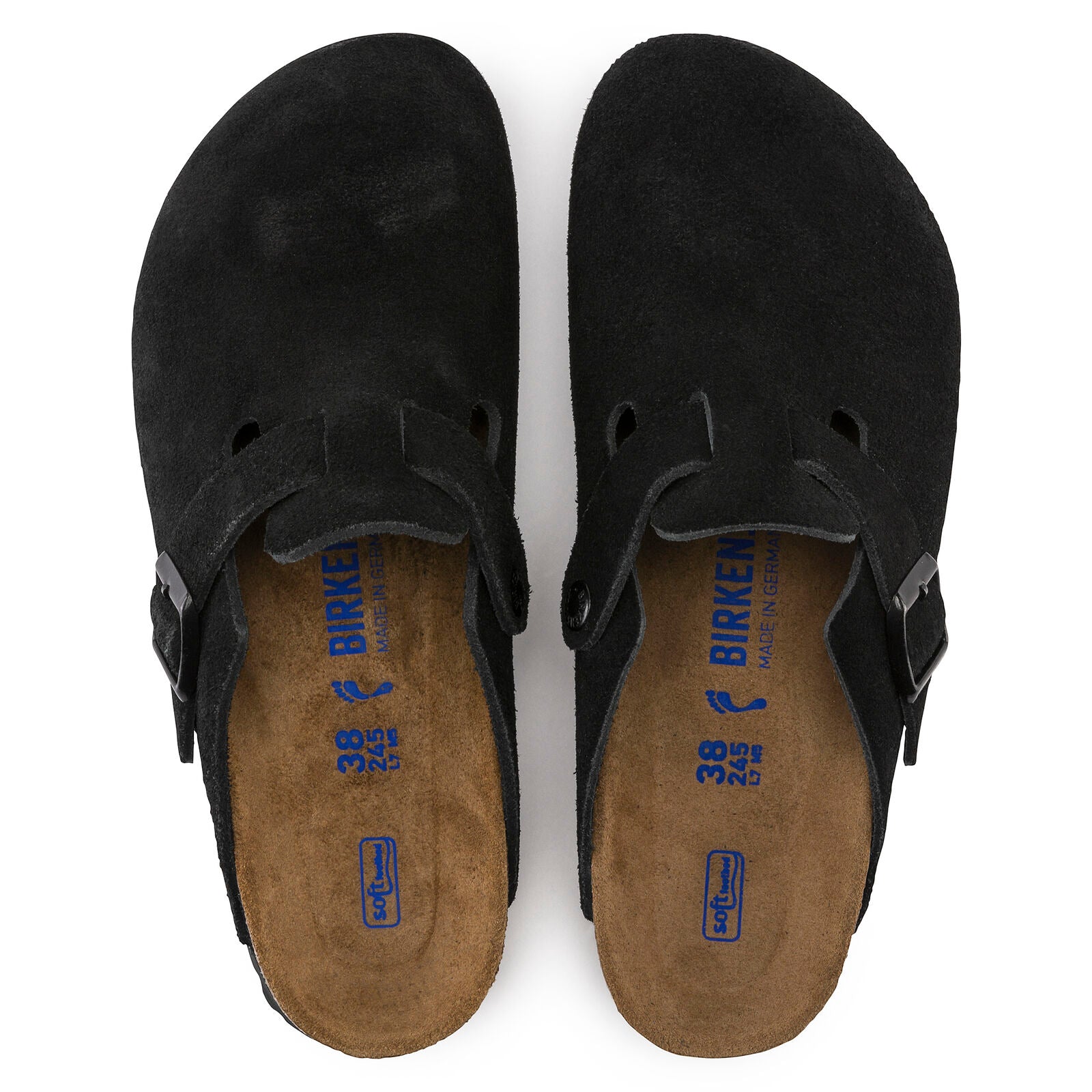 BIRKENSTOCK BOSTON SOFT FOOTBED SUEDE | BLACK