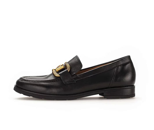 GABOR COMFORT LEATHER LOAFER | BLACK