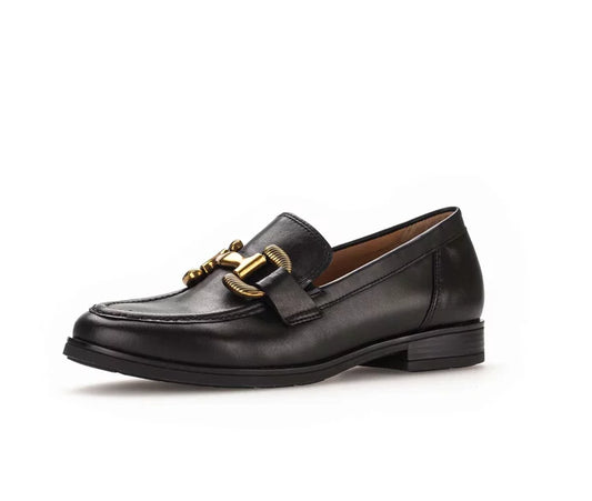 GABOR COMFORT LEATHER LOAFER | BLACK