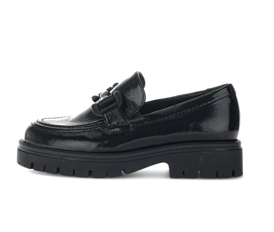 GABOR PATENT LEATHER LOAFER | BLACK
