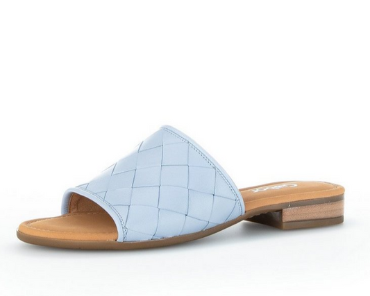 GABOR QUILTED SLIP ON MULE | BLUE