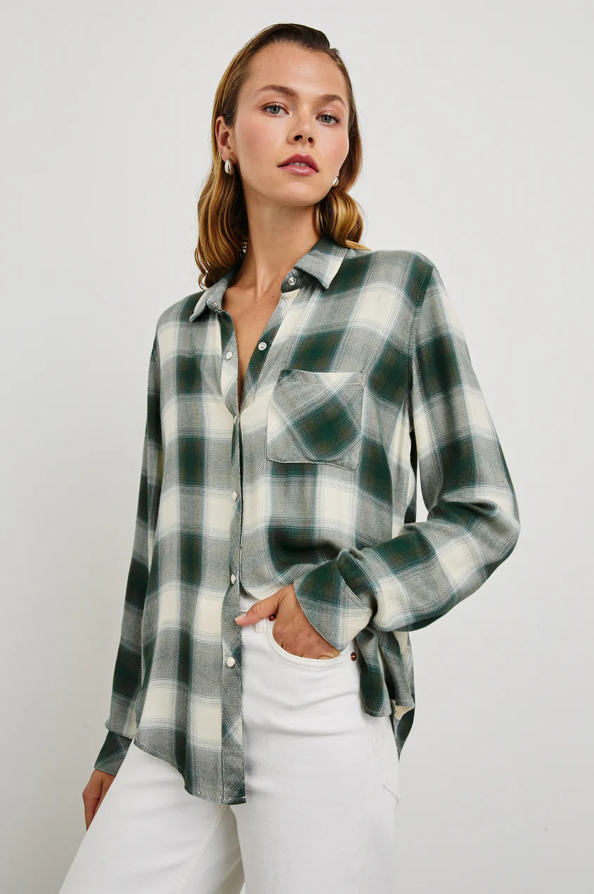 RAILS HUNTER SHIRT | IVORY/OLIVE/TEAL