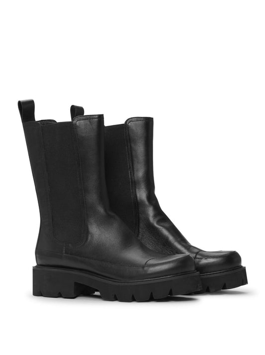ILSE JACOBSEN MILEY MID CALF PULL ON LEATHER BOOT | BLACK