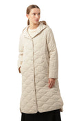 Load image into Gallery viewer, ILSE JACOBSEN LONG QUILTED HOODED COAT | LIGHT SAND