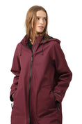 Load image into Gallery viewer, ILSE JACOBSEN LONG RAINCOAT | MAROON BANNER
