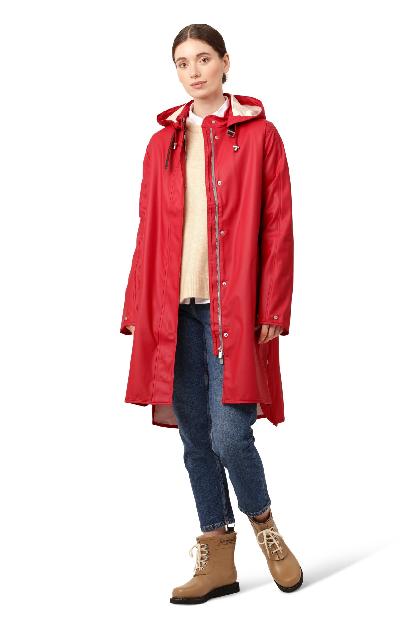 ILSE JACOBSEN LIGHT RAINCOAT | DEEP RED