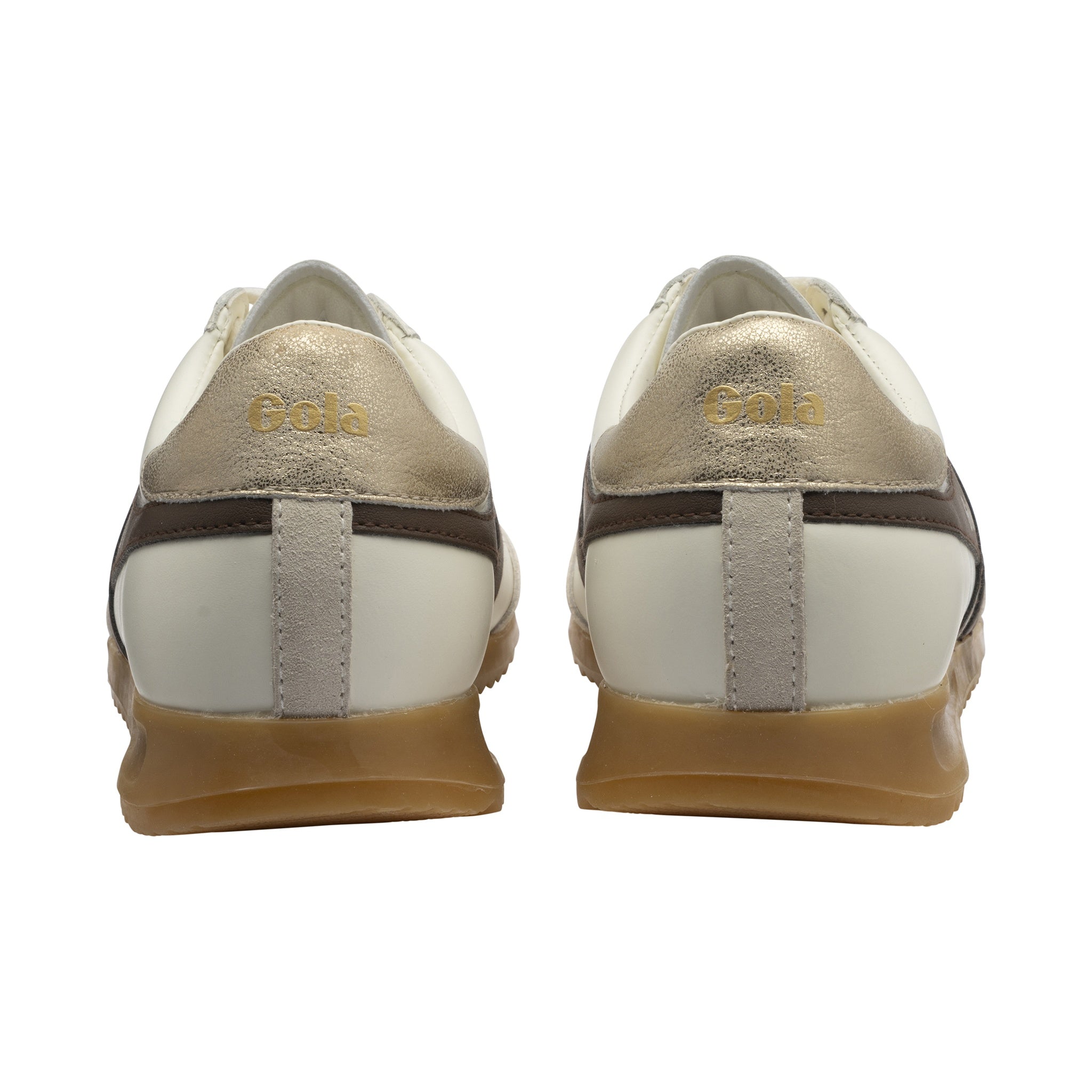 GOLA TORPEDO LEATHER | OFF WHITE/DARK BROWN/GOLD