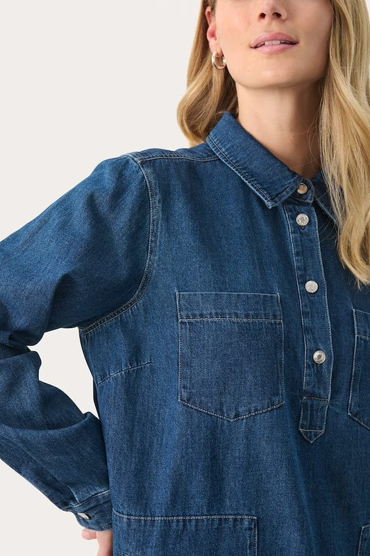 PART TWO STINE DENIM DRESS | MEDIUM BLUE