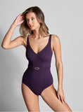 Load image into Gallery viewer, EMPREINTE ICONIC v-NECK SWIMSUIT | Prune