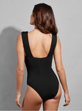 Load image into Gallery viewer, EMPREINTE KISS DEEP V NECKLINE SWIMSUIT | BLACK