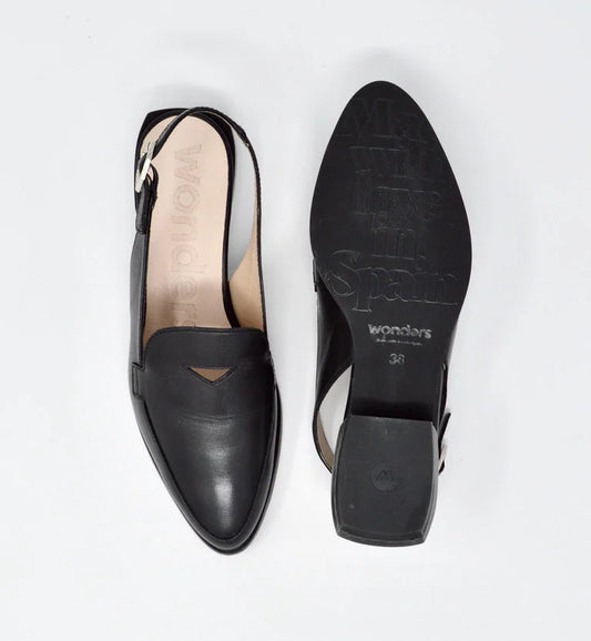 WONDERS ISEO SLINGBACK LOAFER | BLACK