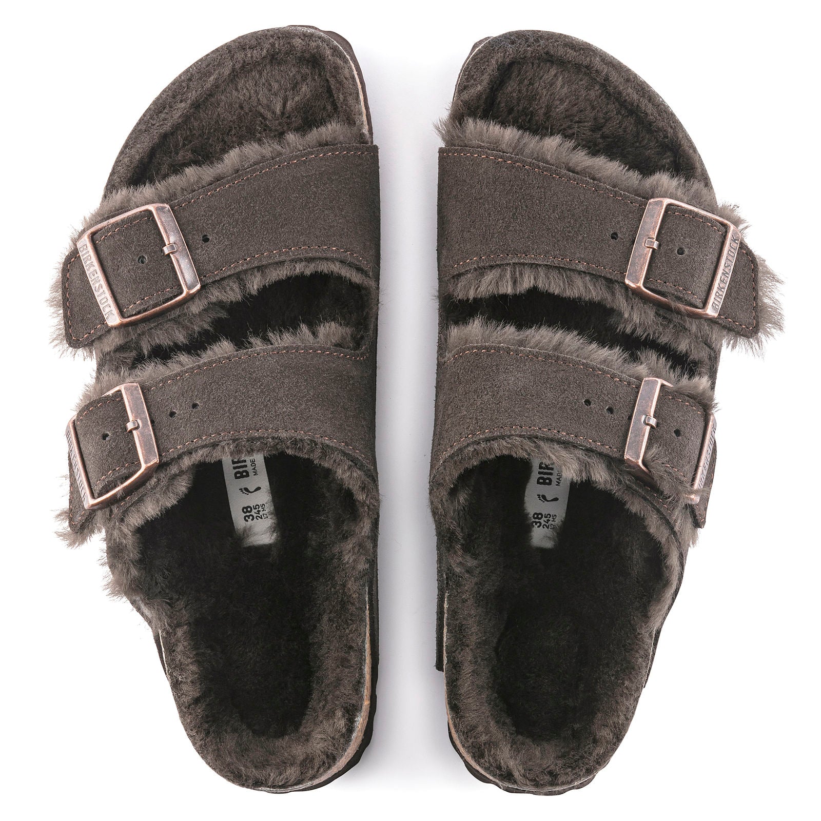 BIRKENSTOCK ARIZONA SHEARLING SUEDE LEATHER | MOCHA