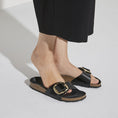 Load image into Gallery viewer, BIRKENSTOCK MADRID BIG BUCKLE HIGH SHINE LEATHER | BLACK