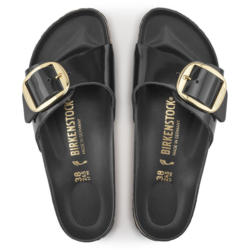 BIRKENSTOCK MADRID BIG BUCKLE HIGH SHINE LEATHER | BLACK