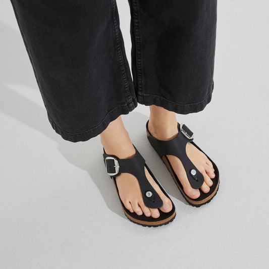BIRKENSTOCK GIZEH BIG BUCKLE LEATHER | BLACK