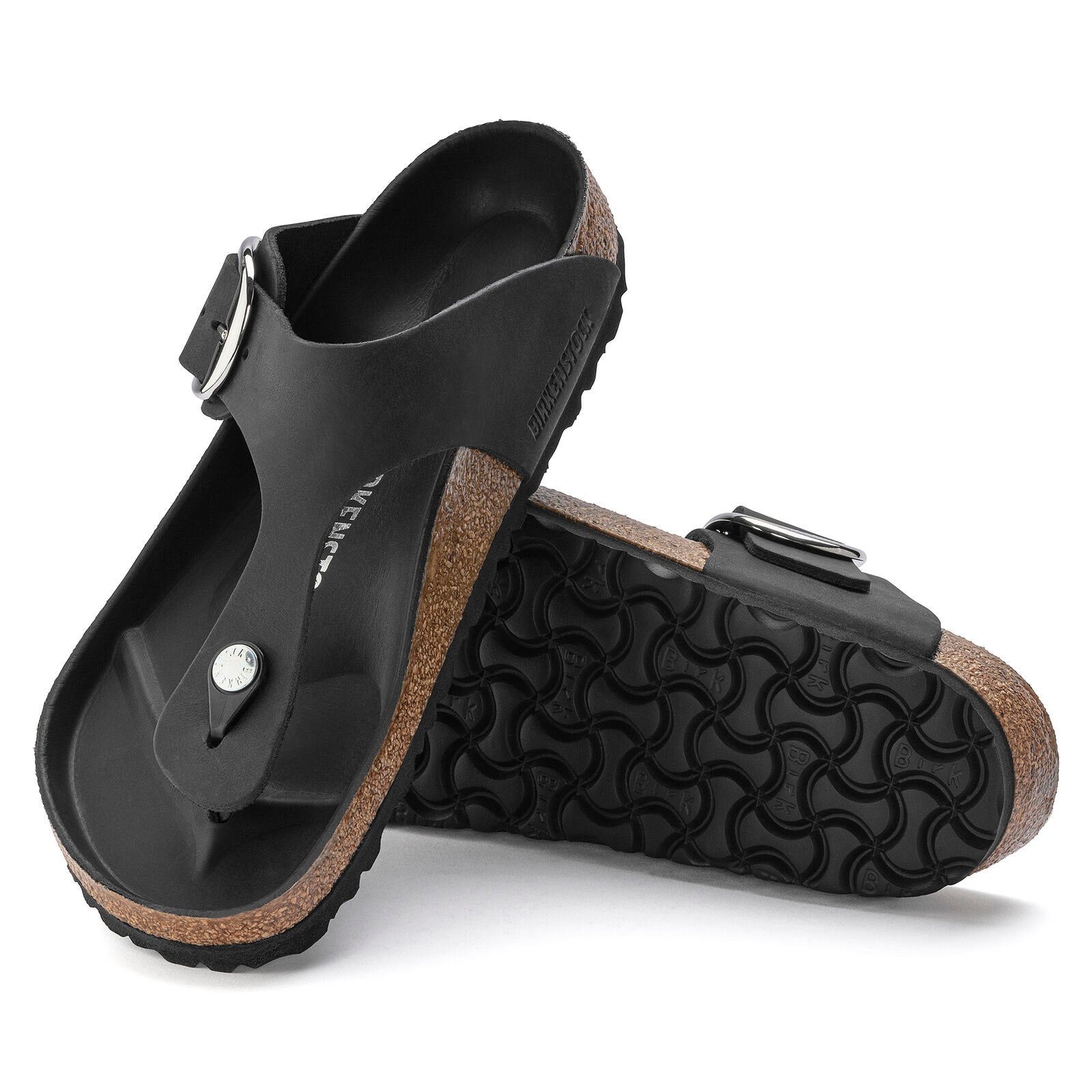 BIRKENSTOCK GIZEH BIG BUCKLE LEATHER | BLACK