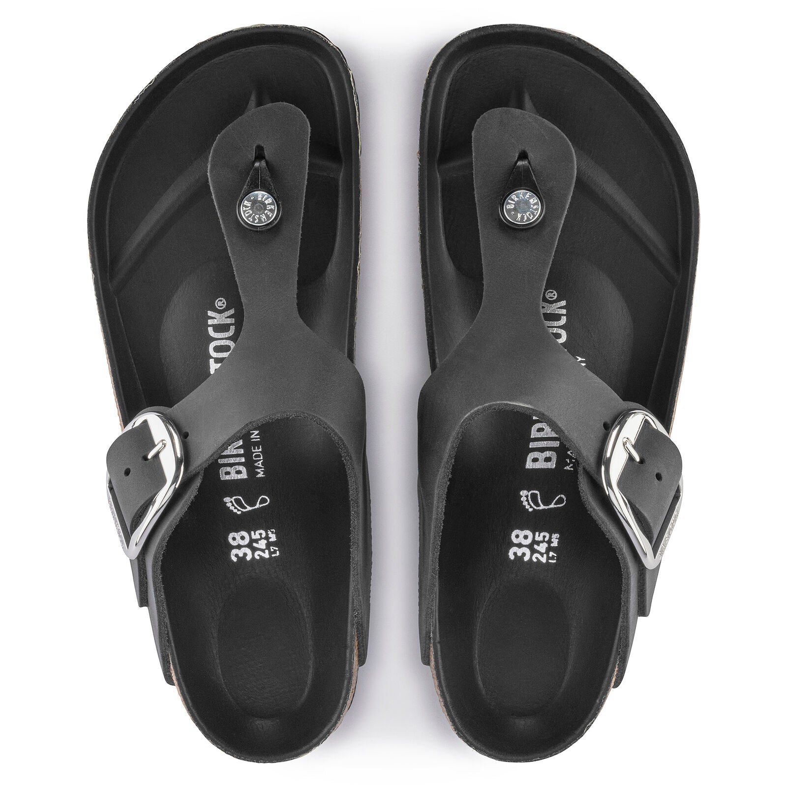 BIRKENSTOCK GIZEH BIG BUCKLE LEATHER | BLACK