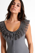 Load image into Gallery viewer, 42230-04-160 - Mesh Over Shoulder One-Piece 04 / 160 Pewter
