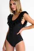 Load image into Gallery viewer, 42230-04-800 - Mesh Over Shoulder One-Piece 04 / 800 Caviar
