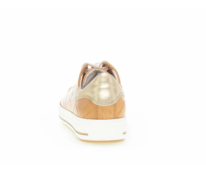 GABOR QUILTED LOW TOP LEATHER RUNNER | BROWN