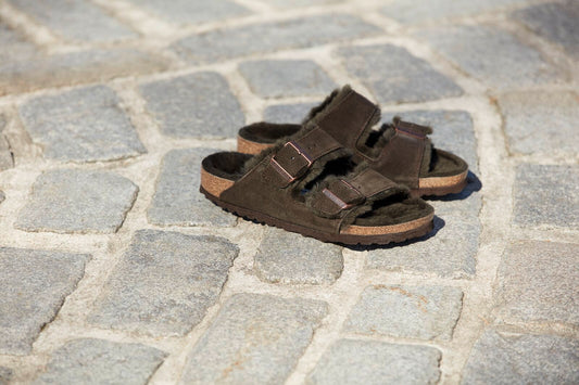 BIRKENSTOCK ARIZONA SHEARLING SUEDE LEATHER | MOCHA