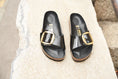 Load image into Gallery viewer, BIRKENSTOCK MADRID BIG BUCKLE HIGH SHINE LEATHER | BLACK