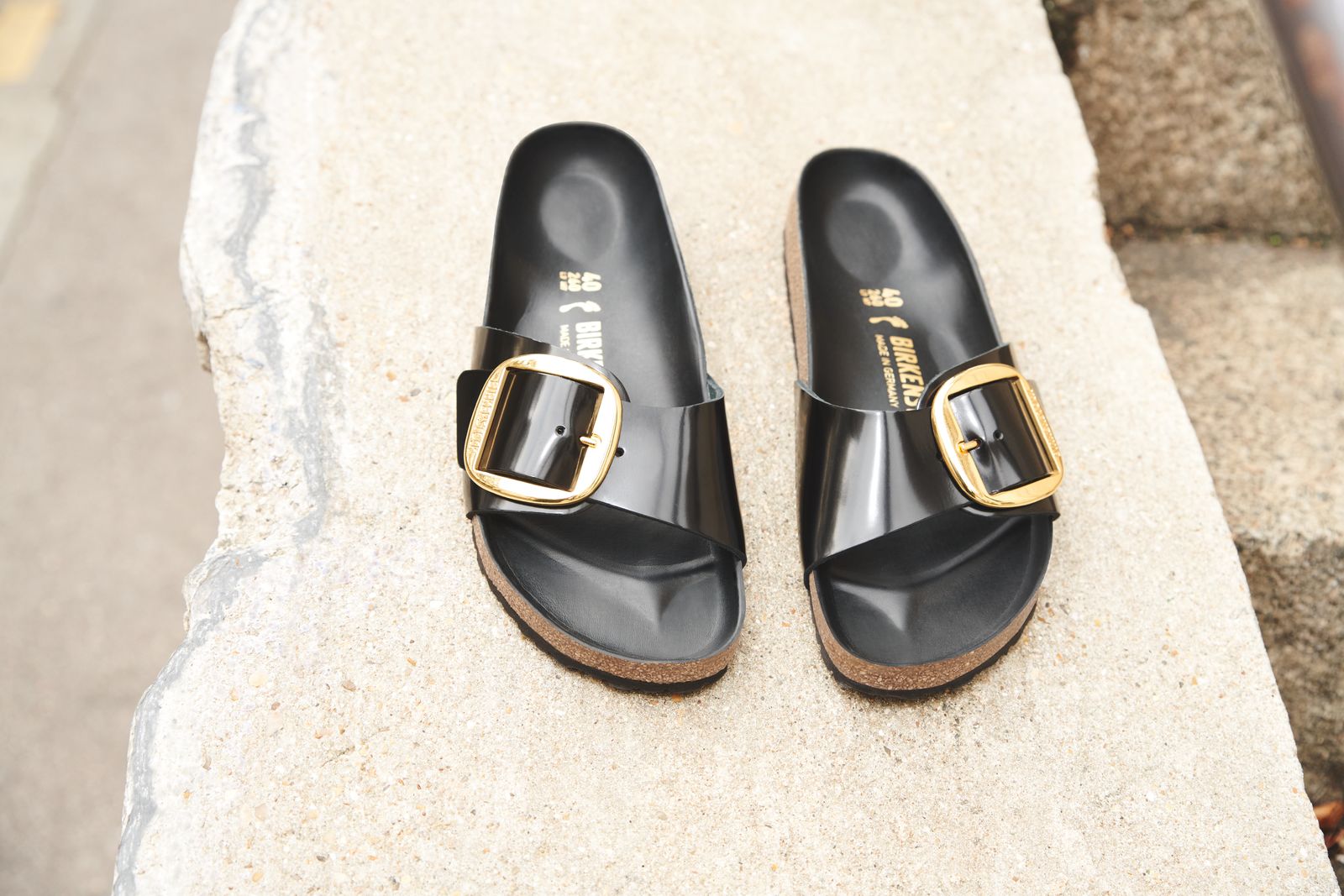 BIRKENSTOCK MADRID BIG BUCKLE HIGH SHINE LEATHER | BLACK