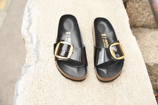 BIRKENSTOCK MADRID BIG BUCKLE HIGH SHINE LEATHER | BLACK
